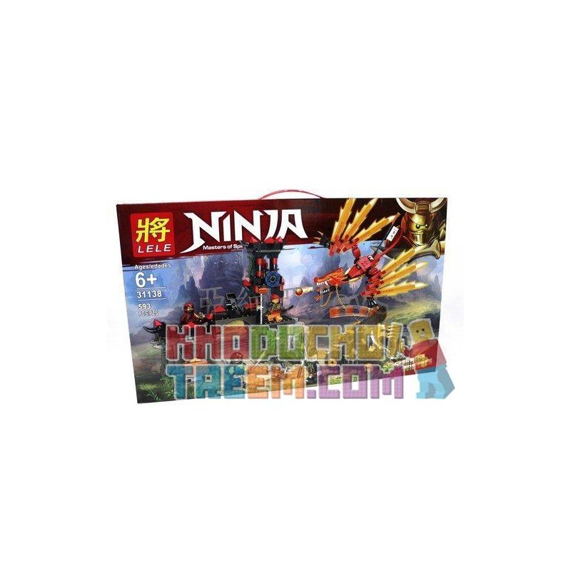 LELE 31138 Xếp hình kiểu THE LEGO NINJAGO MOVIE Ninja Masters Of Spinjitzu Fire Temple Siege Scene Cuộc Vây Hãm Ngôi Đền Lửa Thiêng 593 khối
