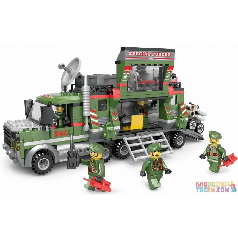 LE DI PIN 10114 Xếp hình kiểu Lego MILITARY ARMY Military Radar Vehicle Xe Radar Quân Sự 451 khối