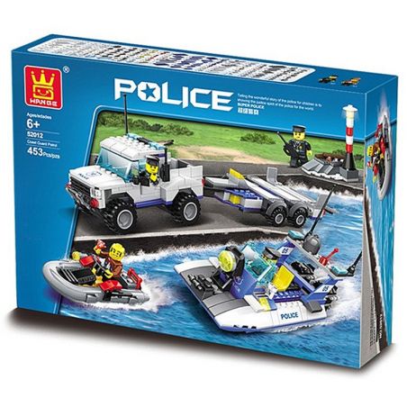 WANGE DR.LUCK 52012 non  BẢO VỆ BỜ BIỂN bộ đồ chơi xếp lắp ráp ghép mô hình City POLICE Thành Phố 453 khối