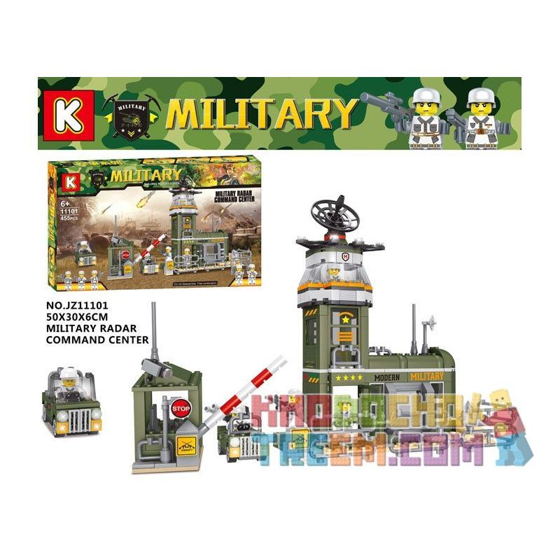 LE DI PIN 11101 Xếp hình kiểu Lego MILITARY ARMY Military Radar And Command Center Radar Quân Sự Và Trung Tâm Chỉ Huy 455 khối