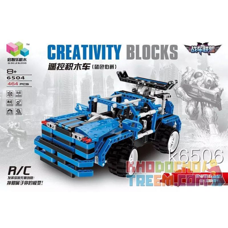 QIZHILE 6504 Xếp hình kiểu   Remote Control Racing Car Xe đua điều Khiển Từ Xa 464 khối điều khiển từ xa