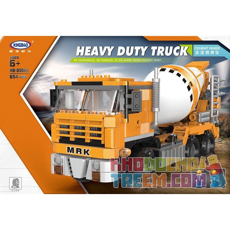 XINGBAO XB-03040 03040 XB03040 non  Ô TÔ TRỘN BÊ TÔNG bộ đồ chơi xếp lắp ráp ghép mô hình Heavy Duty Truck Xe Máy Hạng Nặng 654 khối