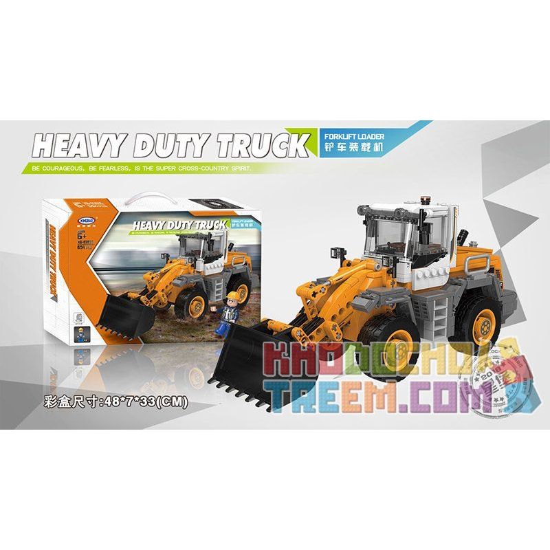 XINGBAO XB-03035 03035 XB03035 non  MÁY XÚC BÁNH HƠI bộ đồ chơi xếp lắp ráp ghép mô hình Heavy Duty Truck HEAVY DUTY TRUCK FORKLIFT LOADER Xe Máy Hạng Nặng 654 khối