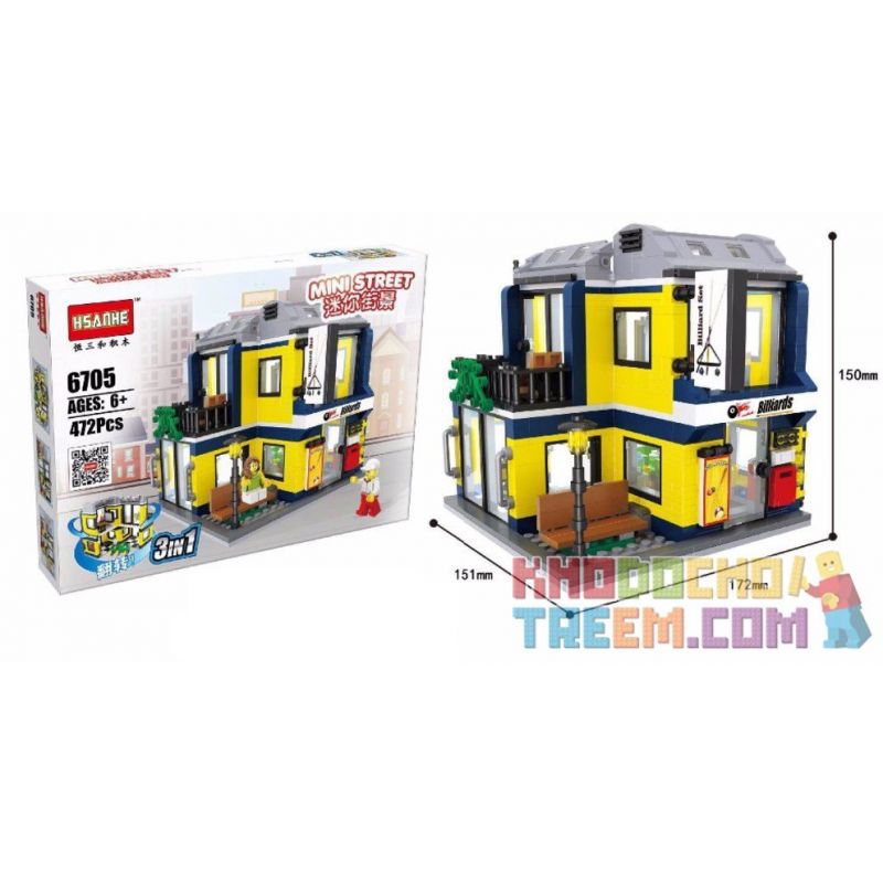 HSANHE 6705 Xếp hình kiểu  MODULAR BUILDINGS Snooker Room Nhà Chơi Bi-a 472 khối HSANHE 6705 Xếp hình kiểu  MODULAR BUILDINGS Snooker Room Nhà Chơi Bi-a 472 khối