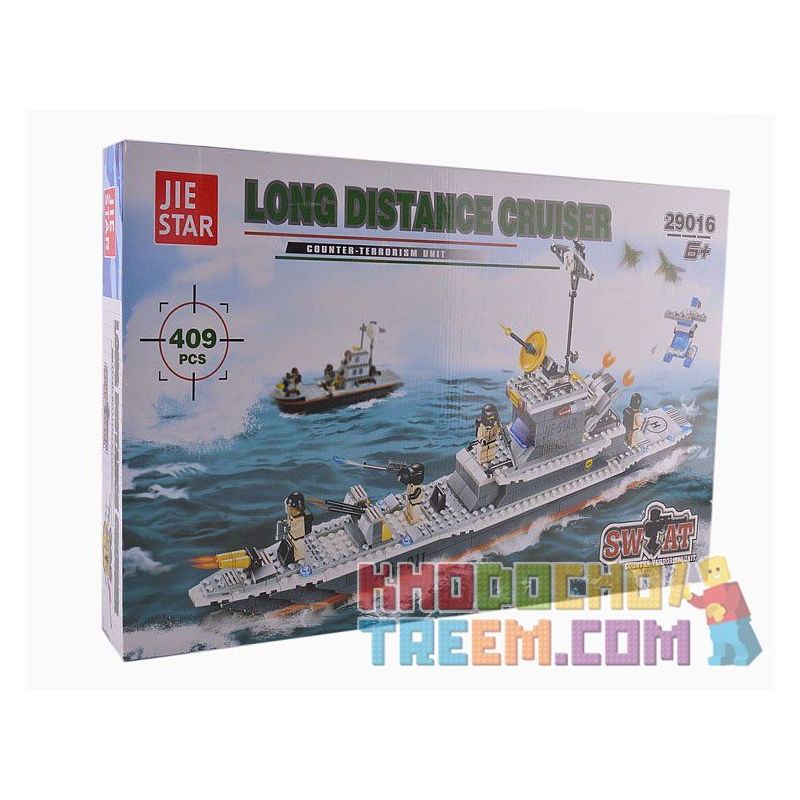 JIE STAR 29016 Xếp hình kiểu  MILITARY ARMY Long Distance Cruiser Tàu Tuần Dương 409 khối