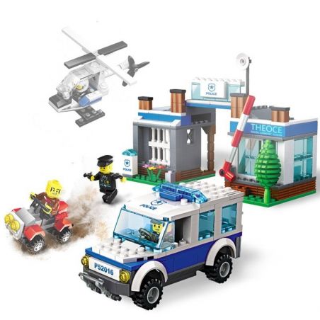 WANGE 52016 non  ĐỒN CẢNH SÁT Ở TRONG RỪNG bộ đồ chơi xếp lắp ráp ghép mô hình City POLICE Thành Phố 411 khối