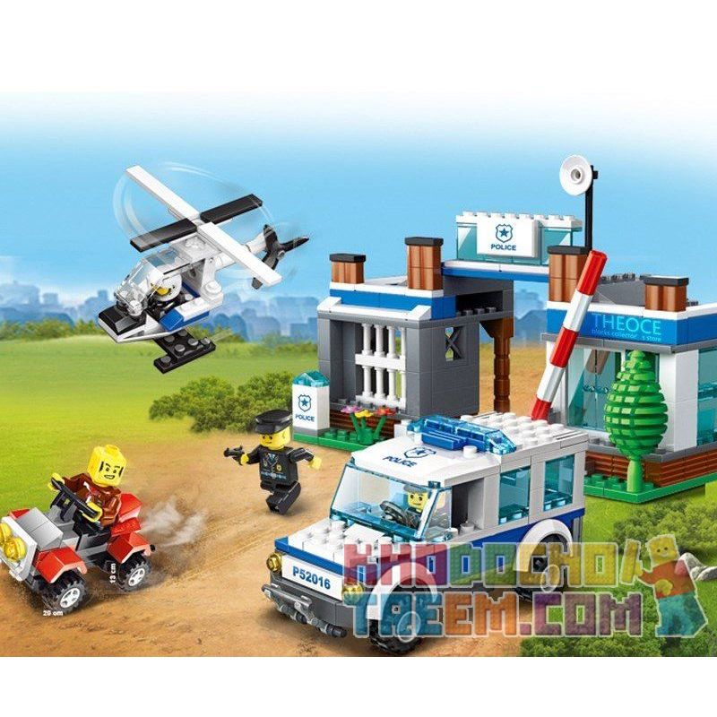 WANGE 52016 non  ĐỒN CẢNH SÁT Ở TRONG RỪNG bộ đồ chơi xếp lắp ráp ghép mô hình City POLICE Thành Phố 411 khối