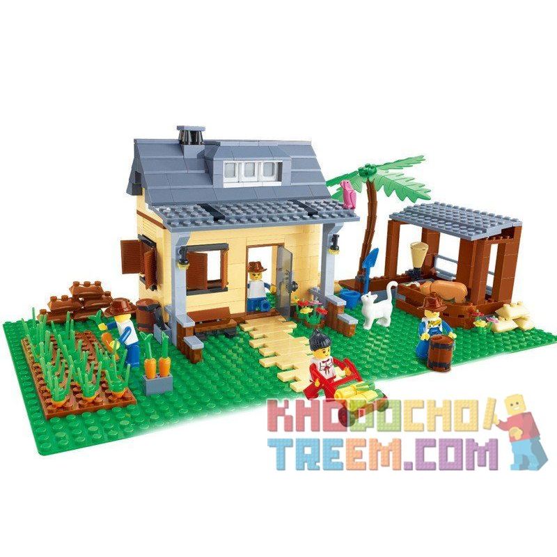 WANGE 34202N Xếp hình kiểu Lego CREATOR Happy Farmland Nông Trại Vui Vẻ 412 khối