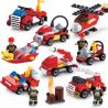 QIZHILE 2002 Xếp hình kiểu  CITY Fire Rescue Equipment 8 In 1 Phương Tiện Cứu Hỏa 8 Trong 1 370 khối