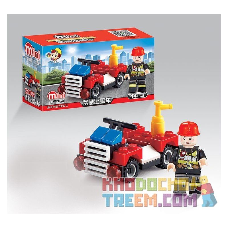 QIZHILE 2002 Xếp hình kiểu  CITY Fire Rescue Equipment 8 In 1 Phương Tiện Cứu Hỏa 8 Trong 1 370 khối