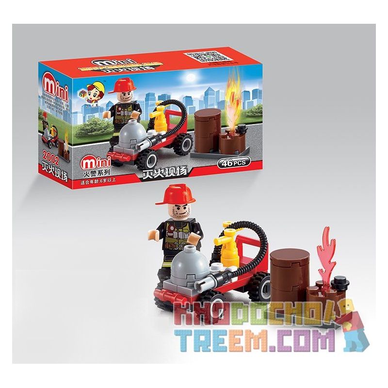 QIZHILE 2002 Xếp hình kiểu  CITY Fire Rescue Equipment 8 In 1 Phương Tiện Cứu Hỏa 8 Trong 1 370 khối