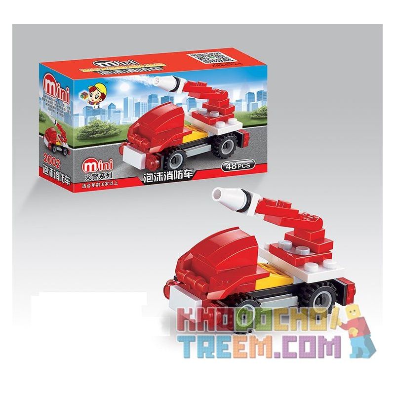 QIZHILE 2002 Xếp hình kiểu  CITY Fire Rescue Equipment 8 In 1 Phương Tiện Cứu Hỏa 8 Trong 1 370 khối