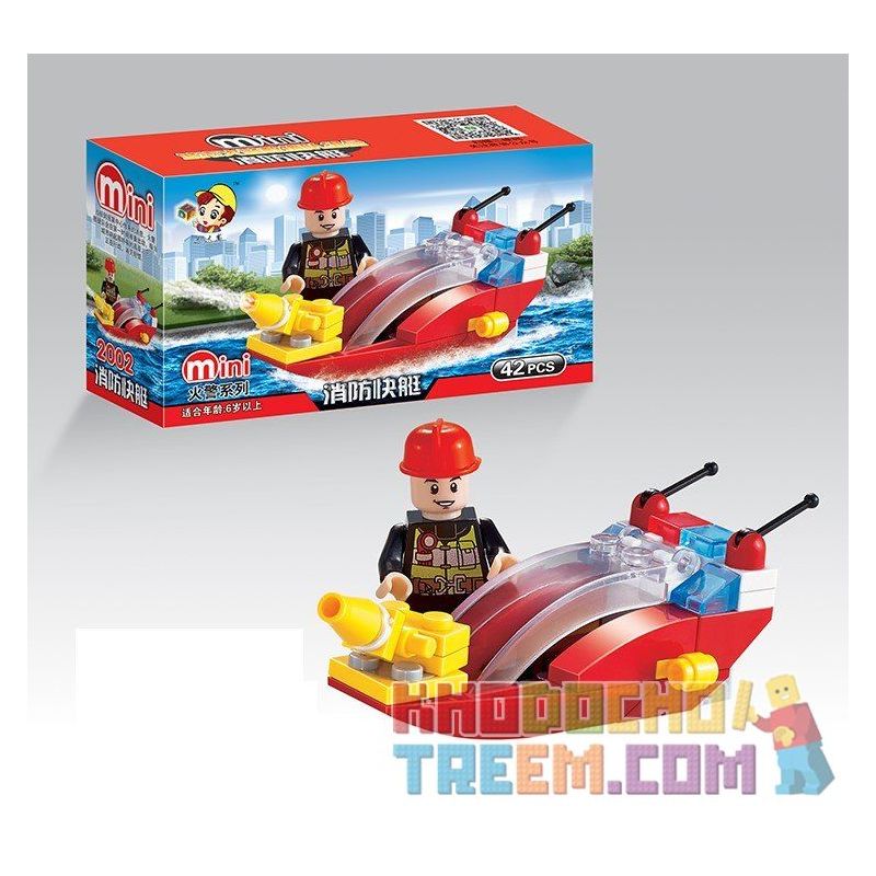 QIZHILE 2002 Xếp hình kiểu  CITY Fire Rescue Equipment 8 In 1 Phương Tiện Cứu Hỏa 8 Trong 1 370 khối