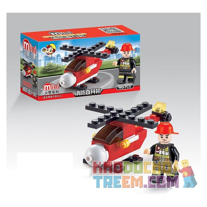 QIZHILE 2002 Xếp hình kiểu  CITY Fire Rescue Equipment 8 In 1 Phương Tiện Cứu Hỏa 8 Trong 1 370 khối