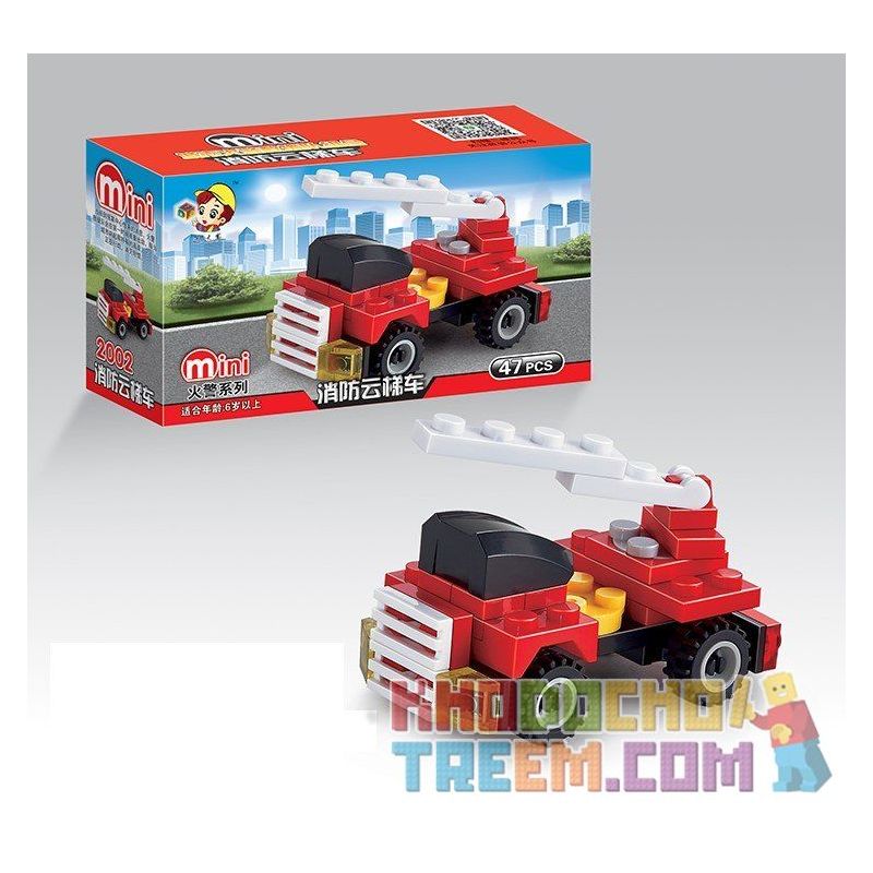 QIZHILE 2002 Xếp hình kiểu  CITY Fire Rescue Equipment 8 In 1 Phương Tiện Cứu Hỏa 8 Trong 1 370 khối