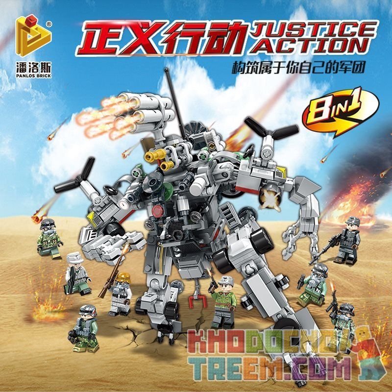 PanlosBrick 631002F 631002G 631002H 631002A 631002B 631002C 631002D 631002E Panlos Brick 631002F 631002G 631002H 631002A 631002B 631002C 631002D 631002E non  8 THIẾT BỊ KẾT HỢP THÀNH ROBOT KHỔNG LỒ bộ đồ chơi xếp lắp ráp ghép mô hình Justice Action Thi Hành Công Lý 620 khối