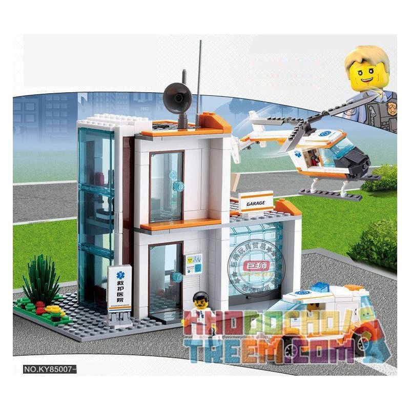 Kazi KY85007 85007 non  TRUNG TÂM CỨU HỘ bộ đồ chơi xếp lắp ráp ghép mô hình City CITY RESCUE RESCUE CENTER Thành Phố 450 khối