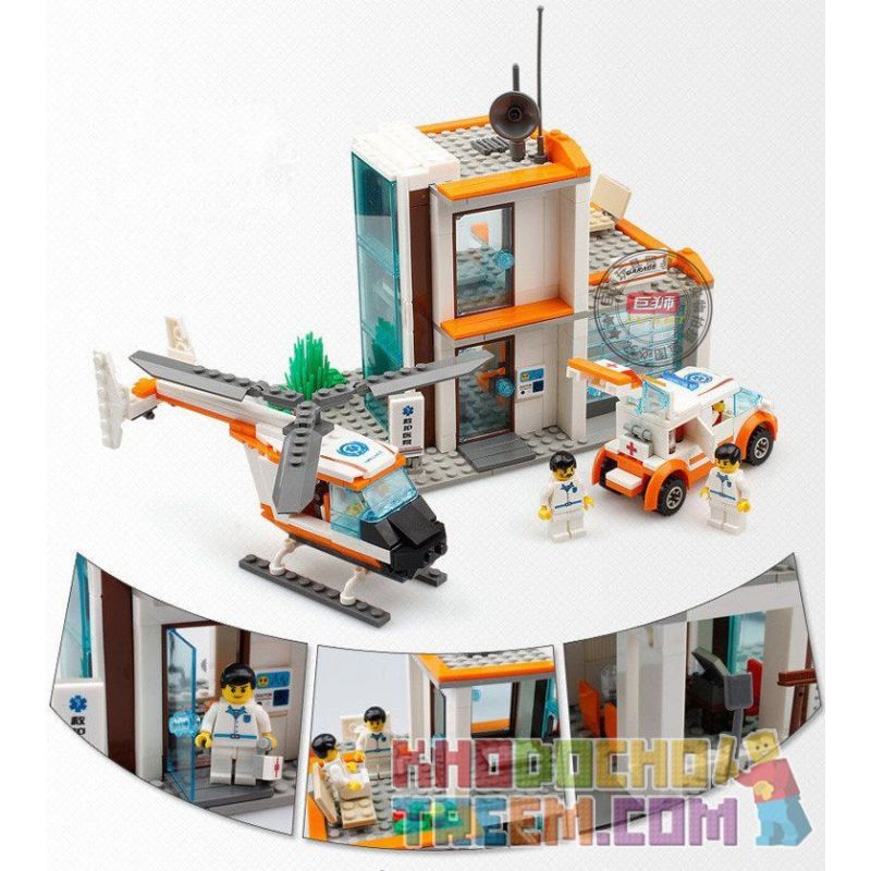 Kazi KY85007 85007 non  TRUNG TÂM CỨU HỘ bộ đồ chơi xếp lắp ráp ghép mô hình City CITY RESCUE RESCUE CENTER Thành Phố 450 khối