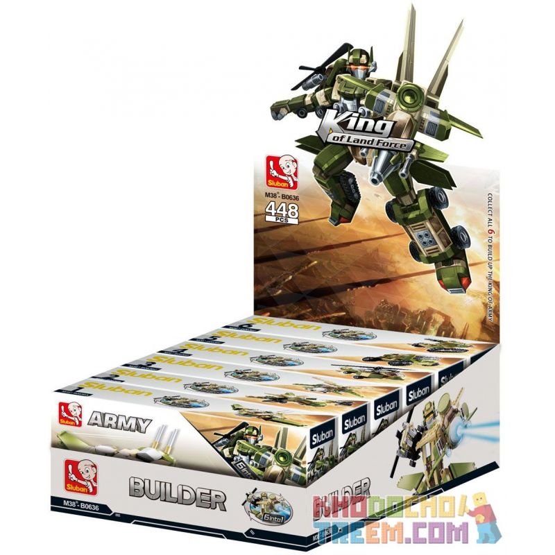 SLUBAN M38-B0636 B0636 0636 M38B0636 38-B0636 non  NGƯỜI MÁY ĐƯỢC LẮP RÁP BỞI BAY PHẢN LỰC TRỰC THĂNG VÀ XE TĂNG bộ đồ chơi xếp lắp ráp ghép mô hình Military Army Quân Sự Bộ Đội 448 khối