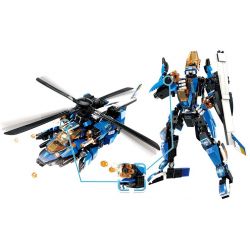 Enlighten 3302 Qman 3302 non  NGƯỜI MÁY BIẾN HÌNH THÀNH TRỰC THĂNG bộ đồ chơi xếp lắp ráp ghép mô hình Transformers BLAST RANGER BLADE WARRIOR Robot Đại Chiến Người Máy Biến Hình 448 khối