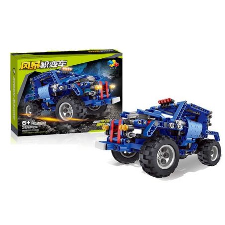 QIZHILE 6043 non  XE ĐỊA HÌNH bộ đồ chơi xếp lắp ráp ghép mô hình Storm Racing Đua Xe Bão Táp 382 khối