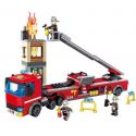 HSANHE 6556 Xếp hình kiểu Lego CITY Fire Truck Fire Building Xe Cứu Hỏa đang Chữa Cháy 396 khối