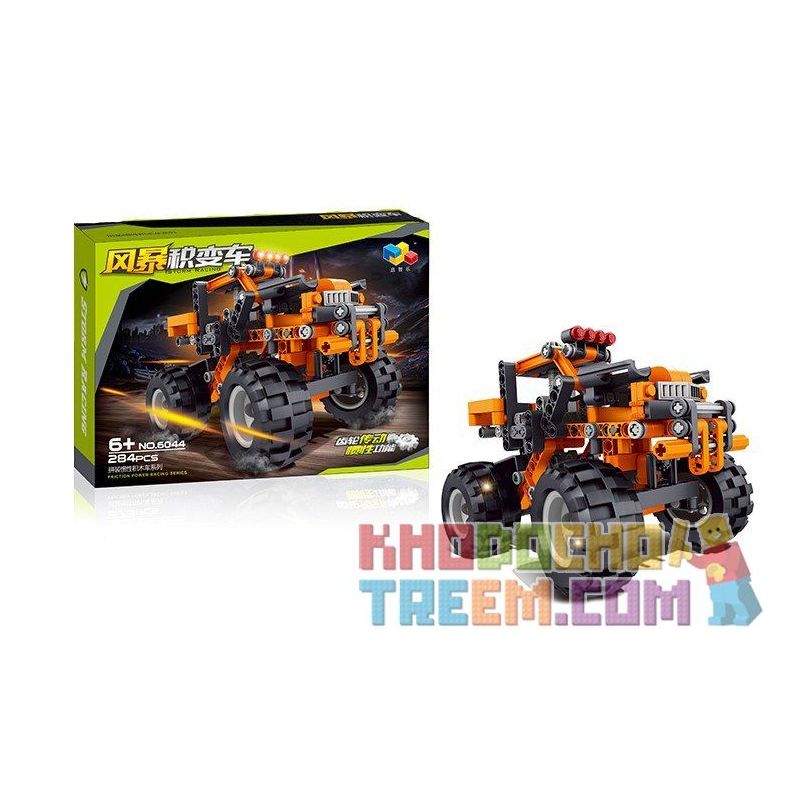QIZHILE 6044 non  XE ĐỊA HÌNH bộ đồ chơi xếp lắp ráp ghép mô hình Storm Racing Đua Xe Bão Táp 284 khối