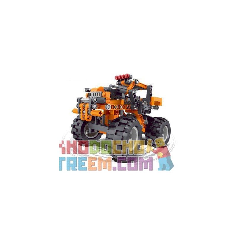 QIZHILE 6044 non Lego XE ĐỊA HÌNH bộ đồ chơi xếp lắp ráp ghép mô hình Storm Racing Đua Xe Bão Táp 284 khối