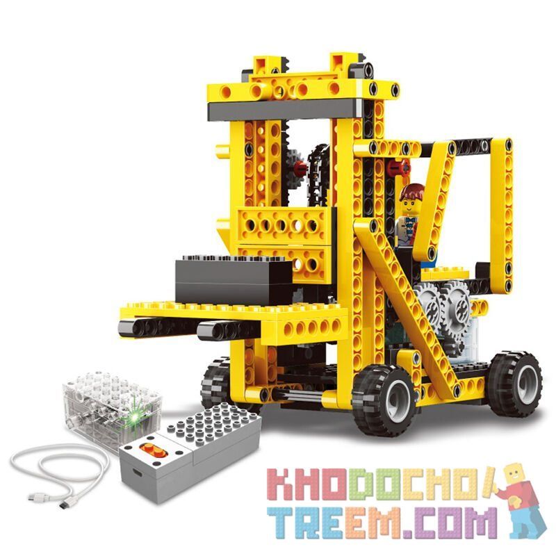 WANGE DR.LUCK 1403 non  XE NÂNG HÀNG CHẠY BẰNG ĐIỆN bộ đồ chơi xếp lắp ráp ghép mô hình Mindstorms POWER MACHINSRY FORKLIFT、SCOOTER、CRICKET、RANGING CAR Lập Trình Khoa Học 292 khối