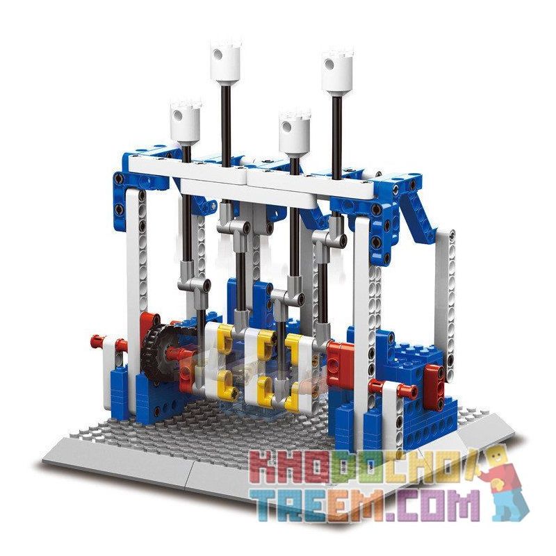 WANGE DR.LUCK 1404 non  MÔ HÌNH ĐỘNG CƠ CHẠY BẰNG ĐIỆN bộ đồ chơi xếp lắp ráp ghép mô hình Mindstorms POWER MACHINSRY ENGINE、FOLDABLE CHAIR、IMPACR HAMMER、DINOSAUR Lập Trình Khoa Học 296 khối