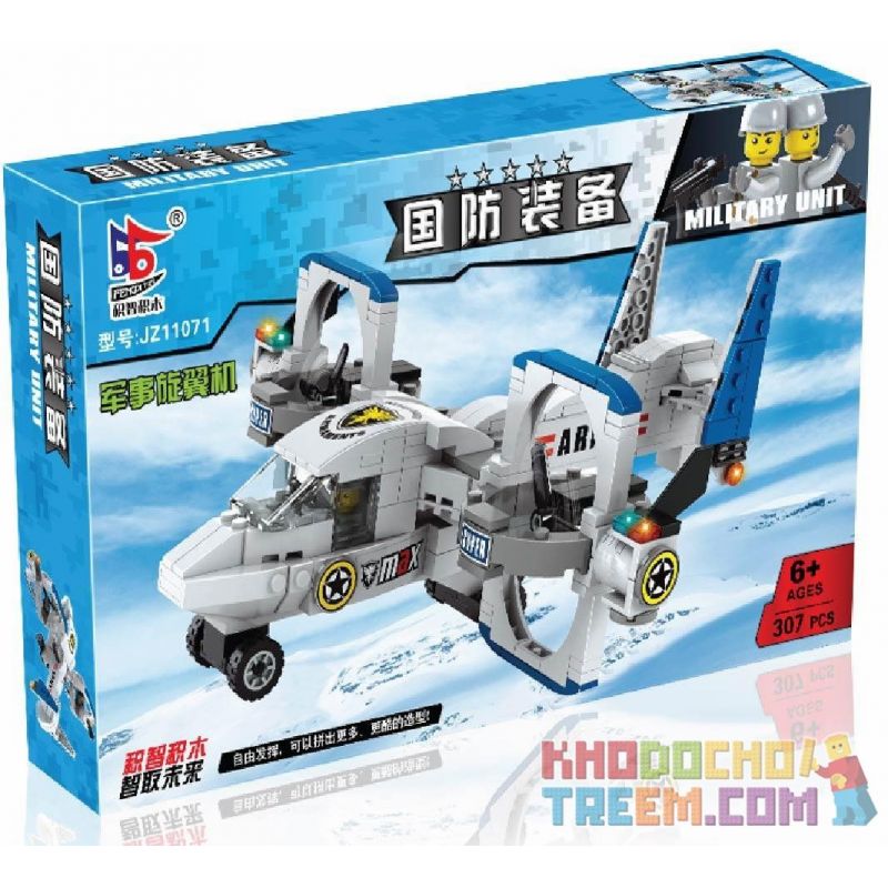 LE DI PIN 11071 Xếp hình kiểu  MILITARY ARMY Rotorcraft Máy Bay Lên Thẳng 307 khối