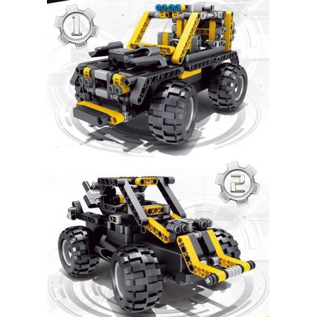 QIZHILE 6513 Xếp hình kiểu   2 In 1 Remote Control Vehicles Xe địa Hình 2 Trong 1 điều Khiển Từ Xa 311 khối điều khiển từ xa