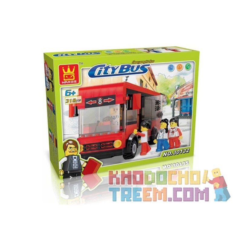 WANGE 30132 Xếp hình kiểu  CITY Red City Bus Xe Bus Thành Phố Màu đỏ 318 khối