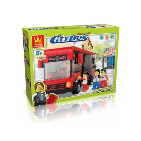 WANGE 30132 Xếp hình kiểu  CITY Red City Bus Xe Bus Thành Phố Màu đỏ 318 khối
