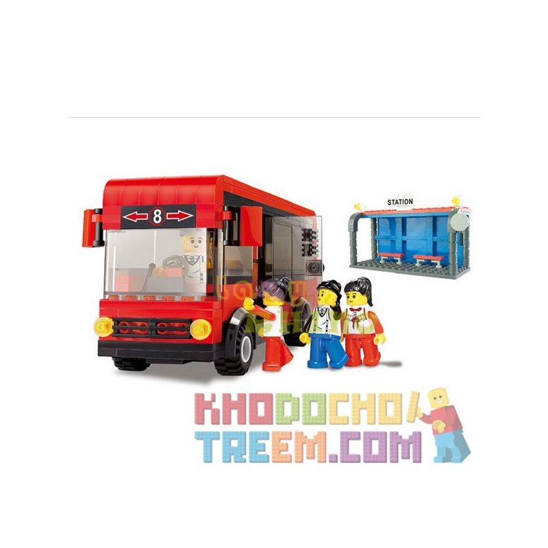 WANGE 30132 Xếp hình kiểu Lego CITY Red City Bus Xe Bus Thành Phố Màu đỏ 318 khối