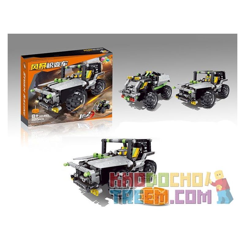 QIZHILE 6511 Xếp hình kiểu   2 In 1 Remote Control Vehicles Xe địa Hình 2 Trong 1 điều Khiển Từ Xa 320 khối điều khiển từ xa