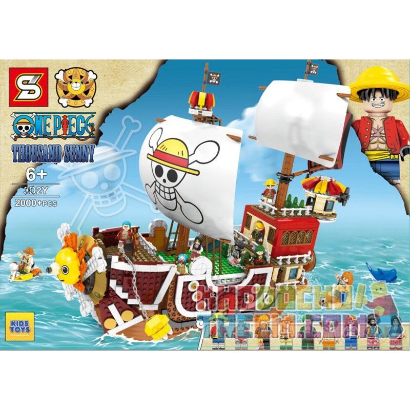 SHENG YUAN SY 3D2Y SY6298 6298 non Lego THUYỀN ĐẢO HẢI TẶC bộ đồ chơi xếp lắp ráp ghép mô hình One Piece THOUSAND SUNNY 2000 khối