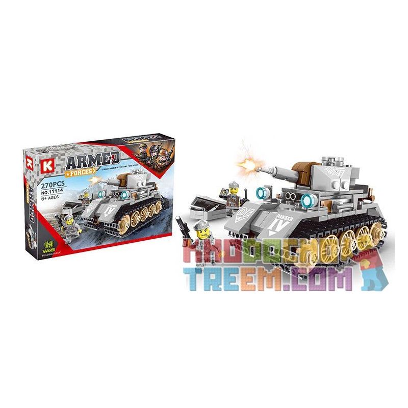 LE DI PIN 11114 Xếp hình kiểu Lego MILITARY ARMY Germany Panzer-IV Type Tank "War Horse" Xe Tăng Đức Panzer IV "Chiến Mã" 270 khối