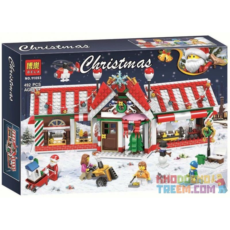 Bela 11093 Lari 11093 Jemlou 20066 Xếp hình kiểu Lego SEASONAL Christmas Red House Ngôi Nhà Giáng Sinh 492 khối