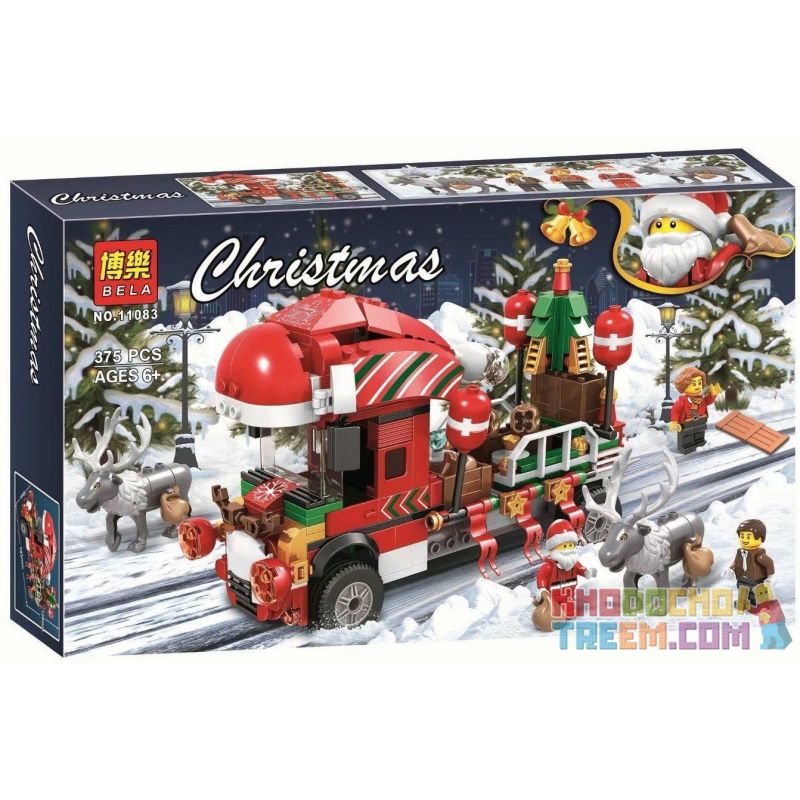 Bela 11083 Lari 11083 Jemlou 20061 Xếp hình kiểu Lego Seasonal Christmas Truck Xe Ô Tô Tải Chở Đoàn Giáng Sinh 375 khối
