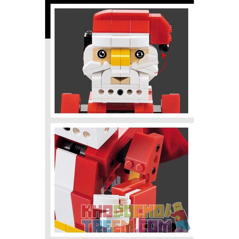 DOUBLEE CADA C51034 51034 non  ÔNG GIÀ NOEL TRƯỢT TUYẾT LẮP ĐƯỢC 2 MẪU CÓ ĐỘNG CƠ PIN CẢM BIẾN ÂM THANH CHUYỂN bộ đồ chơi xếp lắp ráp ghép mô hình  SANTA、SNOWMOBILE Kỹ Thuật Công Nghệ Cao Mô Hình Phương Tiện 439 khối