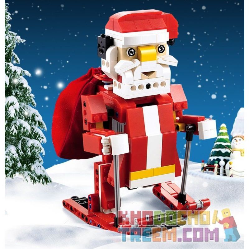 DOUBLEE CADA C51034 51034 non  ÔNG GIÀ NOEL TRƯỢT TUYẾT LẮP ĐƯỢC 2 MẪU CÓ ĐỘNG CƠ PIN CẢM BIẾN ÂM THANH CHUYỂN bộ đồ chơi xếp lắp ráp ghép mô hình  SANTA、SNOWMOBILE Kỹ Thuật Công Nghệ Cao Mô Hình Phương Tiện 439 khối