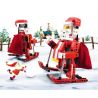 DOUBLEE CADA C51034 51034 non  ÔNG GIÀ NOEL TRƯỢT TUYẾT LẮP ĐƯỢC 2 MẪU CÓ ĐỘNG CƠ PIN CẢM BIẾN ÂM THANH CHUYỂN bộ đồ chơi xếp lắp ráp ghép mô hình  SANTA、SNOWMOBILE Kỹ Thuật Công Nghệ Cao Mô Hình Phương Tiện 439 khối