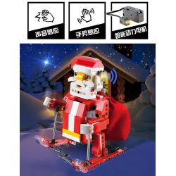 DOUBLEE CADA C51034 51034 non  ÔNG GIÀ NOEL TRƯỢT TUYẾT LẮP ĐƯỢC 2 MẪU CÓ ĐỘNG CƠ PIN CẢM BIẾN ÂM THANH CHUYỂN bộ đồ chơi xếp lắp ráp ghép mô hình  SANTA、SNOWMOBILE Kỹ Thuật Công Nghệ Cao Mô Hình Phương Tiện 439 khối