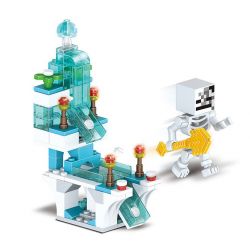 LELE 33120 33120-1 33120-2 33120-3 33120-4 Xếp hình kiểu Lego MINECRAFT MY WORLD Snow Garden Slide 4 Công Viên Trượt Tuyết 4 Trong 1 gồm 4 hộp nhỏ 439 khối