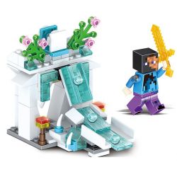 LELE 33120 33120-1 33120-2 33120-3 33120-4 Xếp hình kiểu Lego MINECRAFT MY WORLD Snow Garden Slide 4 Công Viên Trượt Tuyết 4 Trong 1 gồm 4 hộp nhỏ 439 khối