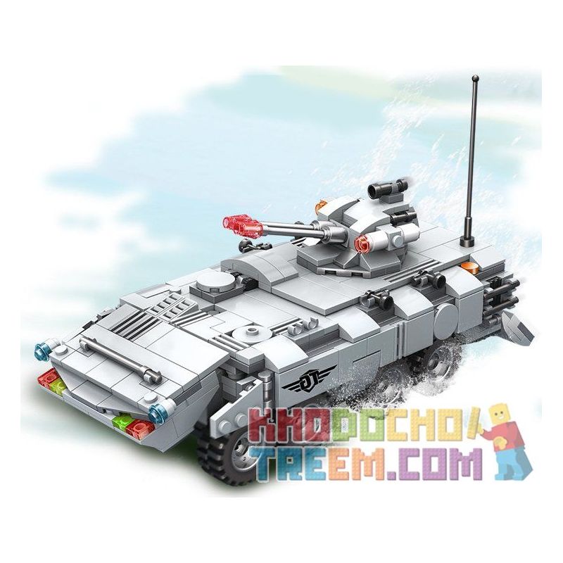 PanlosBrick - Panlos Brick 635012 Xếp hình kiểu Lego GUN STRIKE GunStrike Anti-terrorist Raid Amphibious Tank Xe Tăng Lội Nước 436 khối