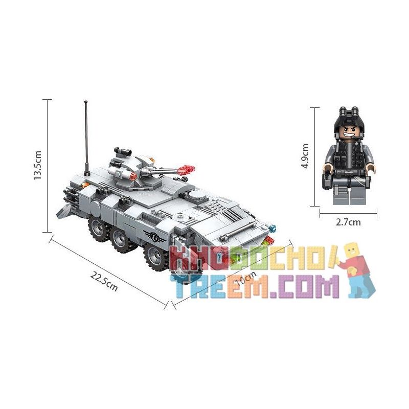 PanlosBrick 635012 Panlos Brick 635012 non  XE TĂNG LỘI NƯỚC bộ đồ chơi xếp lắp ráp ghép mô hình Gun Strike GUNSTRIKE Đấu Súng 436 khối