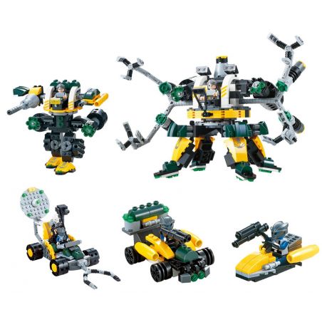 QIZHILE 5002 Xếp hình kiểu  TRANSFORMERS Robot Attacks 4 In 1 Combination Người Máy Tấn Công Kết Hợp 4 Trong 1 438 khối
