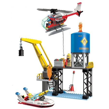 Enlighten 2806 Qman 2806 non  CUỘC CHỮA CHÁY KHOANG CHỨA DẦU TRÊN BIỂN bộ đồ chơi xếp lắp ráp ghép mô hình Fire Rescure FIRERESCUE Cứu Hỏa 321 khối